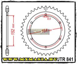  JT Sprockets hátsó lánckerék, 841, Yamaha SR/XT500 (jtr841)
