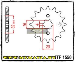 JT Sprockets első lánckerék, 1550, Husqvarna, Hispania, Rieju, Yamaha (jtf1550)