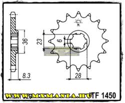 JT Sprockets első lánckerék, 1450, Suzuki LTR 500/RMZ465/RMX465/RM500 (jtf1450)