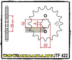  JT Sprockets első lánckerék, 422, Yamaha YZ/XT/IT Cagiva 125/ Kawasaki KX/KDX Suzuki TSR/TS/GT BMW (jtf422)