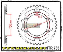 JT Sprockets hátsó lánckerék, 735, Ducati utcai motorokhoz (jtr735)