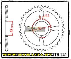 JT Sprockets hátsó lánckerék, 241, Hona MTX80-125 (jtr241)