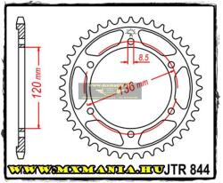 JT Sprockets hátsó lánckerék, 844, Yamaha Road FZR400 Genesis (jtr844)