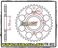  JT Sprockets hátsó lánckerék, 852, Yamaha RD/RZ 250 (jtr852)