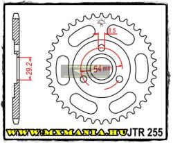 JT Sprockets hátsó lánckerék, 255, Honda Z50 (jtr255)