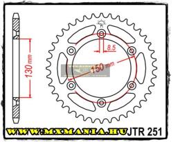 JT Sprockets hátsó lánckerék, 251, Yamaha OffRoad motorokhoz (jtr251)
