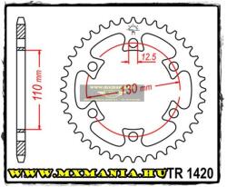 JT Sprockets hátsó lánckerék, 1420, Bombardier ATV DS650 (jtr1420)