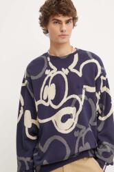 Desigual pamut melegítőfelső OHIO x Disney sötétkék, férfi, mintás, 24WMSK17 - sötétkék XL