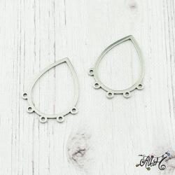 Orvosi fém csepp, szerelhető fülbevaló alap (1 pár)