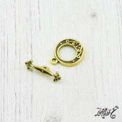  Tibeti ezüst T-kapocs - antik arany