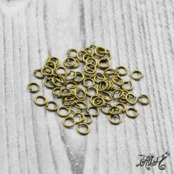Szerelőkarika szimpla - antik bronz 4 mm (20 db)
