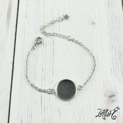  Orvosi fém szimpla, tányéros karkötő alap (belső: 16mm)