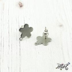  Orvosi fém virág bedugós fülbevaló alap (1 pár)