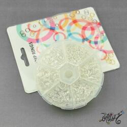  Ezüst színű szerelőkarika válogatás, dobozban (1600 db)