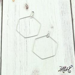  Orvosi fém hatszög fülbevaló alap (1 pár)