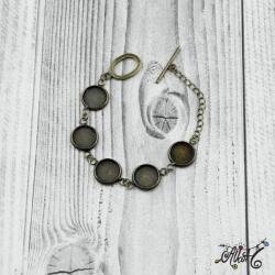  5 tányéros antik bronz karkötő alap