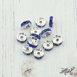 Királykék színű strasszos köztes - 8x4mm (10 db)