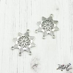  Tibeti ezüst virágos fülbevaló alap (1 pár)