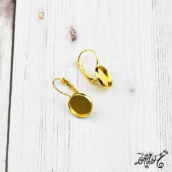  Francia kapcsos fülbevaló alap, arany- 1 pár (belső: 12mm)