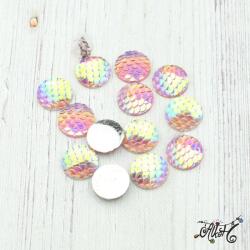  Rózsaszín pikkely mintás kaboshon (12mm)