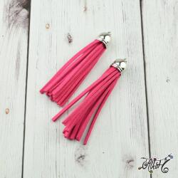  Velúr hatású bojt; hosszú (7, 5cm) - pink