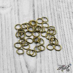 Szerelőkarika szimpla - antik bronz 6 mm (20 db)