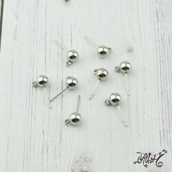  Orvosi fém bedugós gömb fülbevaló alap (1 pár)