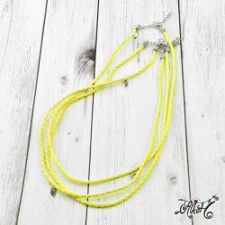  Műbőr nyaklánc alap, csavart - sárga