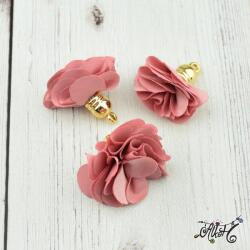  Textil virág bojt - fáradt rózsaszín