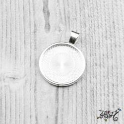  Ezüst színű medál alap - 25mm