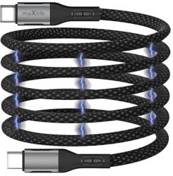 Maxlife Cablu Date si Incarcare USB-C - USB-C MaXlife MXUC-11 Magnetic, 100W, 1m, Negru - evomag