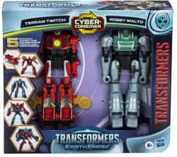 Hasbro Set 2 figurine Transformers Earthspark - Terran Twitch si Robby Malto Figurina