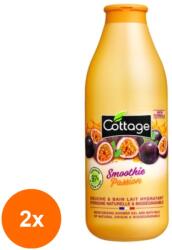 Cottage Set 2 x Gel de Dus si Lapte de Baie Cottage, Smoothie Passion, 750 ml