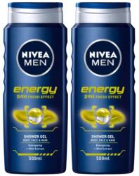 Nivea Set 2 x Gel de Dus Nivea Men Energy, cu Extract de Menta, 500 ml