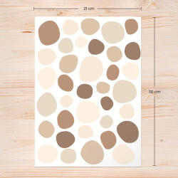 Mökki Design Szabálytalan pöttyök falmatrica - búzamező színvilág - 2 ív