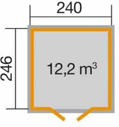 WEKA Szerszámtároló Svéd faház 240 x 246 cm (349.2424.20000)