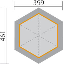 WEKA Hatszögletű kerti pavilon 656 461 x 399 cm (656.3838.00.09)