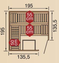 WEKA szauna Kemi szaunakályha nélkül 3méretben 195 x 193 cm (528.2020.39102)