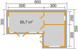 WEKA Hétvégi faház V442 gerendaház 44mm oldalfalakkal (4427702)