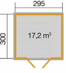 WEKA Szerszámtároló faház Weka 219 300 x 295 cm, natúr kezeletlen faanyag (219.3030.70041)