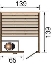 WEKA Valida szauna szaunakályha nélkül 5méretben 139 x 139 cm (539.1515.40.00)