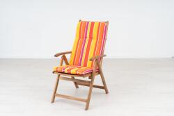 Geoff Keményfa kerti bútor akácia 4sz. Solaris párnákkal M616 - narancs-citromsárga vékony csíkos (30023-616)