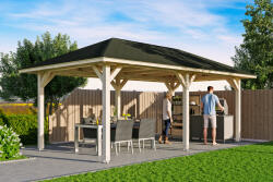 SKAN HOLZ Kerti pavilon nyitott garázs Orleans 4méret 504 x 916 cm, natúr kezeletlen faanyag (371822-00-31)