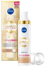 Nivea Crema de Fata Corectoare, Nivea Luminous CC Fluid FPS 30 Medium, 30 ml