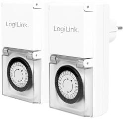 LOGILINK ET0006A Mechanikus időkapcsoló, IP44, kültéri, 2 db (ET0006A)
