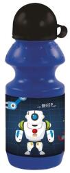 DERFORM Robotos műanyag kulacs kupakkal - Kék (BKRO11)