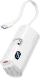 Vention LED Display 4800mAh Power Bank (USB-C + Lightning + USB-C) 22, 5W White Foldable Lightning Type (FHRW0)