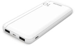 Philips Slim Powerbank 2x USB-A+C, MicroUSB, 10000 mAh, 22, 5 W, Fehér