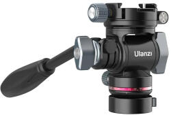 Ulanzi U190 Pro fluid vidó állványfej, 4kg teherbírás, 90°-os eldöntés, arca swiss cseretalp (UL-E009GBB1) - mikrosat