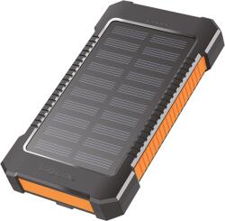 LogiLink PA0304 Powerbank Napelemes, 2xUSB-A, 8000 mAh, Zseblámpával, Narancs/Fekete (PA0304)